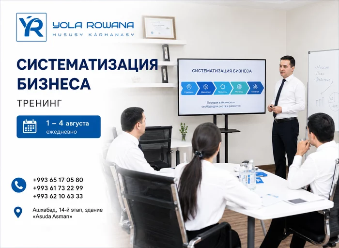 Индивидуальное предприятие «Ýola Rowana» приглашает предпринимателей на тренинг «Систематизация бизнеса»